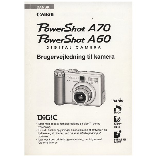 Canon Powershot A70 / A60 Brugsanvisning