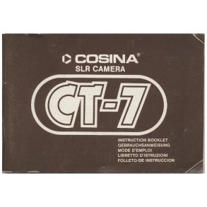 Cosina CT-7 Brugsanvisning (Engelsk)