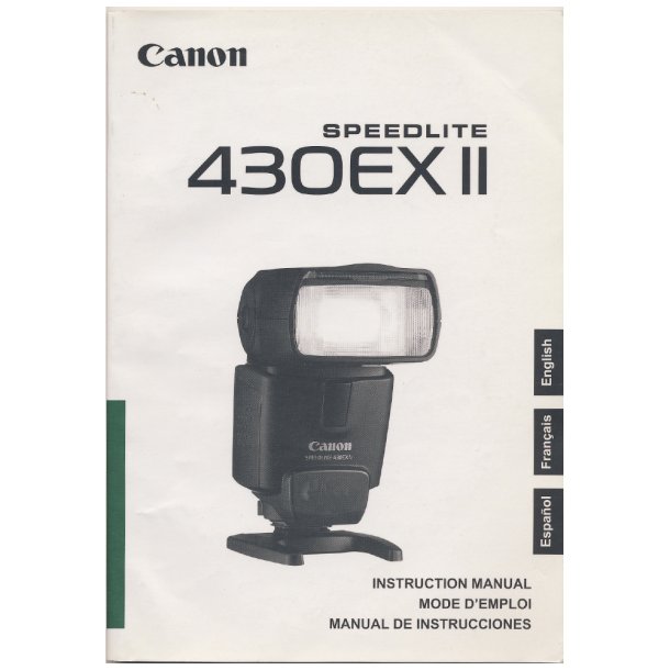 Canon Speedlite 430 EX II Brugsanvisning (Engelsk)