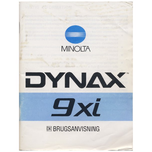 Minolta Dynax 9xi Brugsanvisning