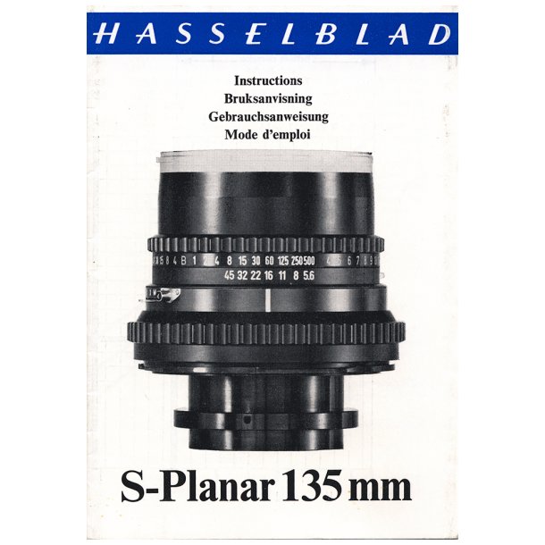 Hasselblad S-Planar 135 mm Brugsanvisning (Engelsk)