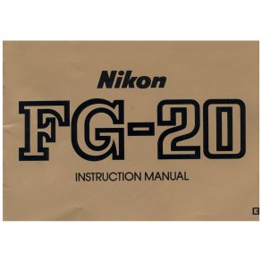 Nikon FG-20 Brugsanvisning (Engelsk)