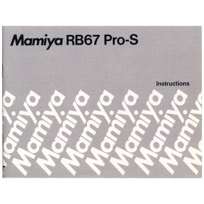 Mamiya RB67 Pro-S Brugsanvisning (Engelsk)