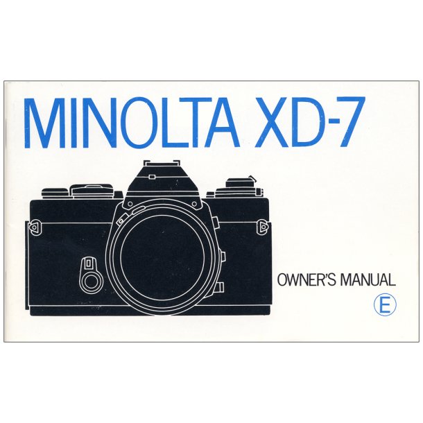 Minolta XD-7 Brugsanvisning (Engelsk)