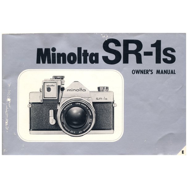 Minolta SR-1s Brugsanvisning (Engelsk)