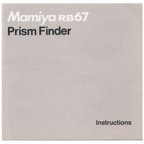 Mamiya RB 67 Prism Finder Brugsanvisning (Engelsk)