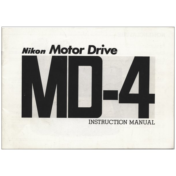 Nikon Motor Drive MD-4 Brugsanvisning (Engelsk)