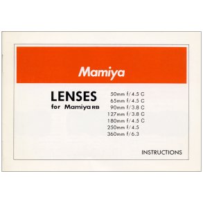 Mamiya Lenses For RB Brugsanvisning (Engelsk)