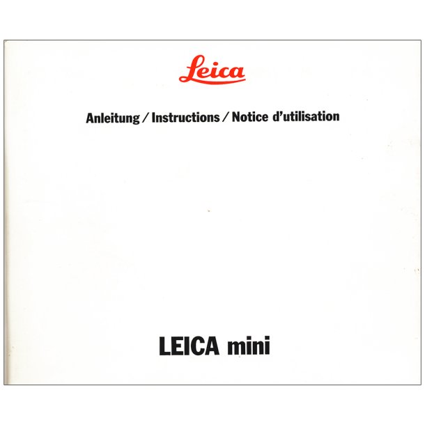 Leica Mini Brugsanvisning (Engelsk) 
