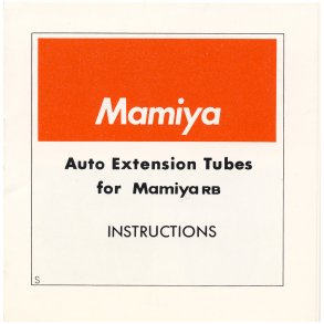 Mamiya Euto Extension Tubes for Mamiya RB Brugsanvisning (Engelsk)