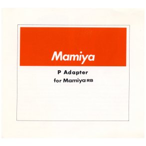 Mamiya RB P Adapter Brugsanvisning (Engelsk)