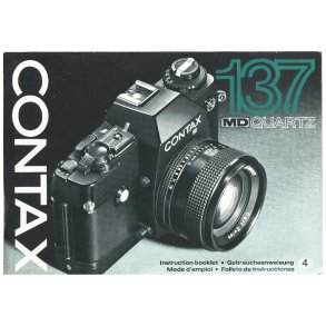 Contax 137 MD Quartz Brugsanvisning (Engelsk)