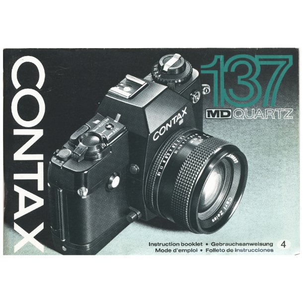 Contax 137 MD Quartz Brugsanvisning (Engelsk)