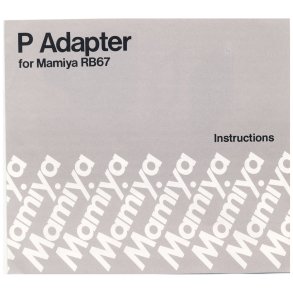 Mamiya RB67 P Adapter Brugsanvisning (Engelsk)