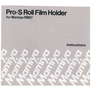 Mamiya RB67 Pro-S Roll Film Holder Brugsanvisning (Engelsk)