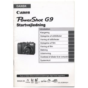 Canon PowerShot G9 Startvejledning / Brugsanvisning