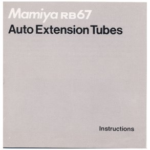 Mamiya RB 67 Auto Extension Tubes Brugsanvisning (Engelsk)