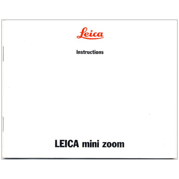 Leica mini zoom brugsanvisning (Engelsk)