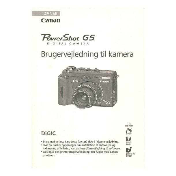 Canon Powershot G5 Brugsanvisning