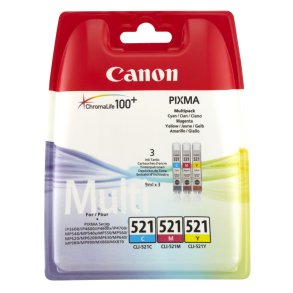 Canon 521 Multipack Cyan, Gul & Magenta