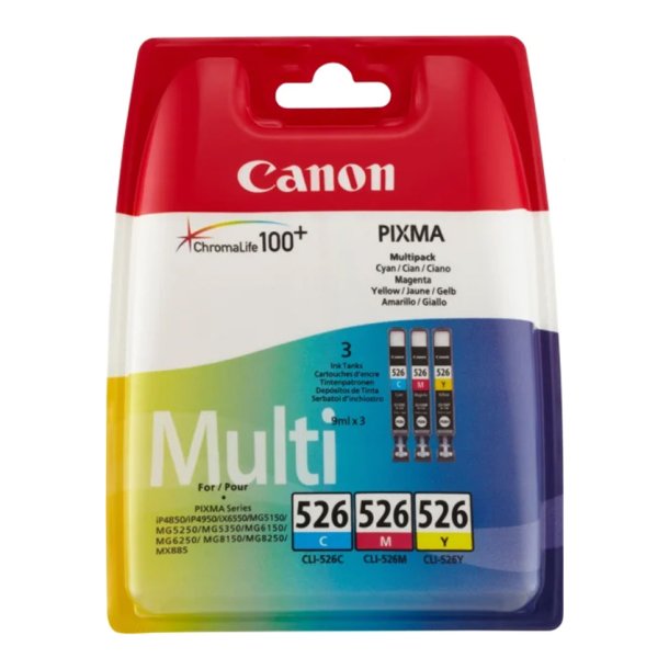 Canon 526 Multipack Cyan, Gul &amp; Magenta