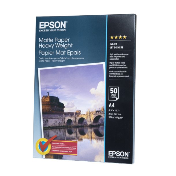 Epson Mat Papir Heavy Weight 167gr. 50 stk. A4